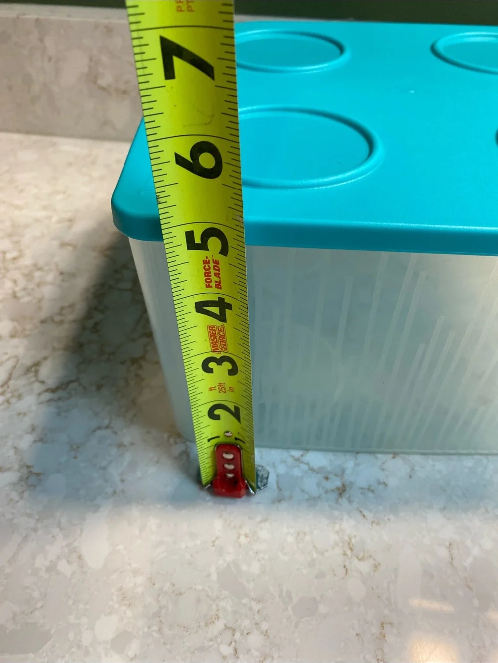 Tupperware Clear Container with Bright Teal Lid